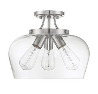 Octave 3-Light Ceiling Light in Satin Nickel
