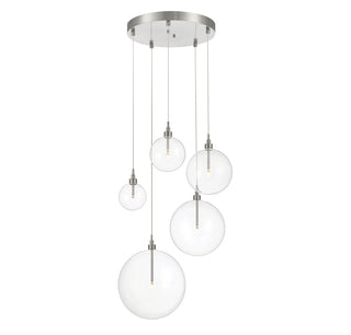 5-Light Pendant in Brushed Nickel