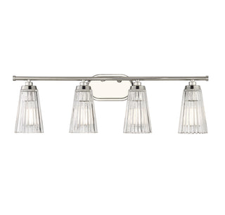 Chantilly 4-Light Bathroom Vanity Light in Polished Nickel