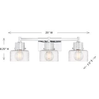 Dover 3-Light Bathroom Vanity Light in Chrome