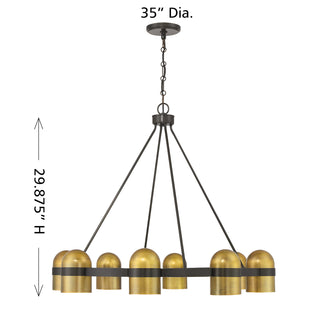Andover 8-Light Chandelier in Mediterranean Bronze and Riviera Brass