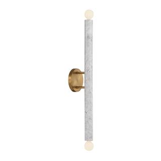 Callaway 2-Light Wall Sconce in White Marble with Warm Brass