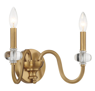 Bergdorf 2-Light Wall Sconce in Warm Brass