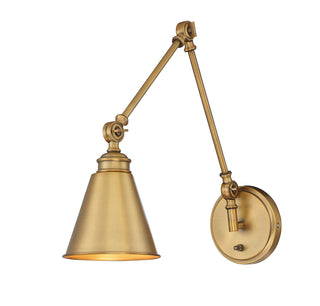 Morland 1-Light Adjustable Wall Sconce in Warm Brass