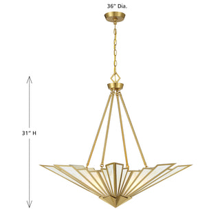 Rivage 4-Light Pendant in Warm Brass