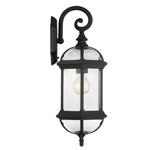 Kensington 1-Light Outdoor Wall Lantern in Textured Black