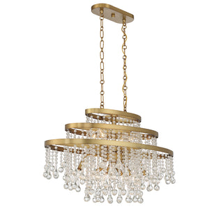 Luna 10-Light Oval Chandelier in Warm Brass