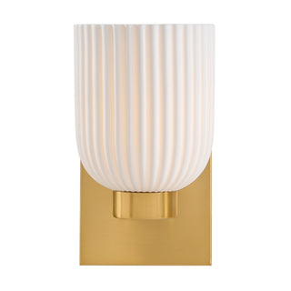 Isla Blanca 1-Light Wall Sconce in Warm Brass by Breegan Jane