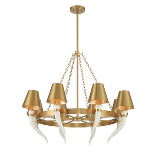 Hearne 8-Light Chandelier in Warm Brass by Dann Foley