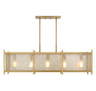 Jacobs 5-Light Linear Chandelier in Warm Brass