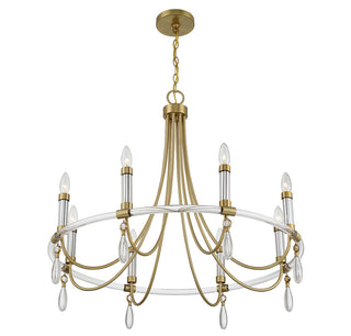 Mayfair 8-Light Chandelier in Warm Brass and Chrome