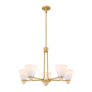 Kohlman 5-Light Chandelier in Warm Brass