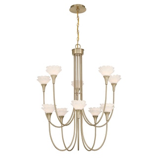 Florena 10-Light Chandelier in Noble Brass by Breegan Jane