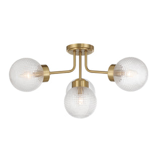 Coral 4-Light Semi-Flush in Warm Brass