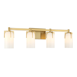 Caldwell 4-Light Bathroom Vanity Light in Warm Brass