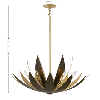 Loto 6-Light Pendant in Centura and Burnished Gold by Breegan Jane