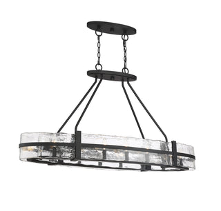 Hudson 10-Light Oval Chandelier in Matte Black