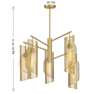 Hillbourne 5-Light Chandelier in Warm Brass