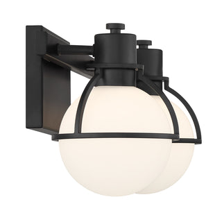 Pierce 2-Light Bathroom Vanity Light in Matte Black