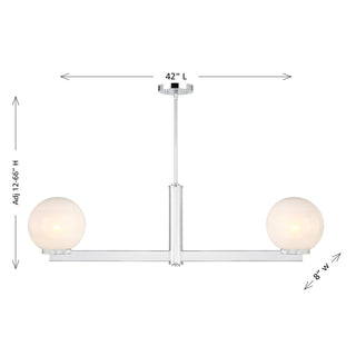 2-Light Linear Chandelier in Chrome