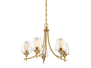 Octave 5-Light Chandelier in Warm Brass