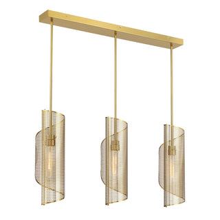 Hillbourne 3-Light Linear Chandelier in Warm Brass