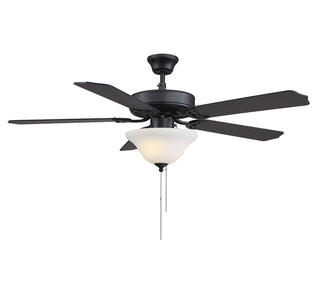 52" 2-Light Ceiling Fan in Matte Black