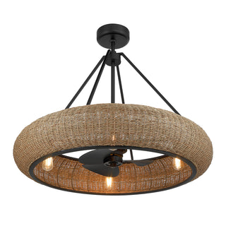 Gaia 6-Light Fan D'Lier in Matte Black by Breegan Jane