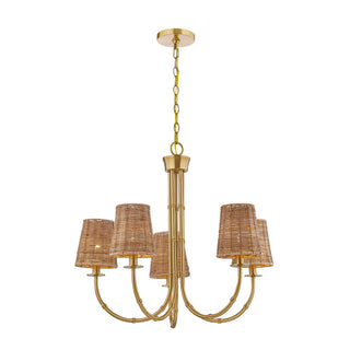 Ashbury 5-Light Chandelier in Warm Brass