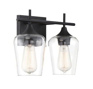 Octave 2-Light Bathroom Vanity Light in Black