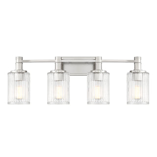 Concord 4-Light Bathroom Vanity Light in Silver and Polished Nickel