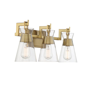 Lakewood 3-Light Bathroom Vanity Light in Warm Brass