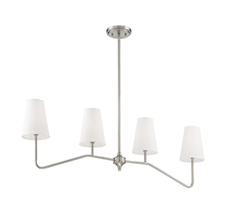 4-Light Linear Chandelier in Brushed Nickel
