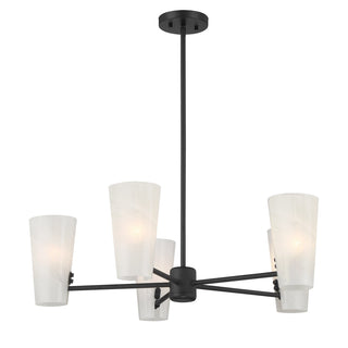 5-Light Chandelier in Matte Black