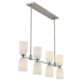 Baldwin 8-Light Linear Chandelier in Satin Nickel