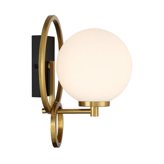 Alhambra 1-Light Wall Sconce in Matte Black with Warm Brass