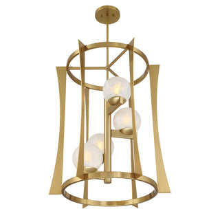 Darien 4-Light Pendant in Warm Brass