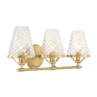 Candler 3-Light Bathroom Vanity Light in Warm Brass