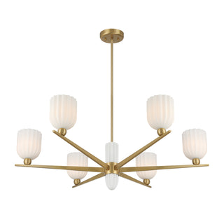 Collier 6-Light Chandelier in Warm Brass