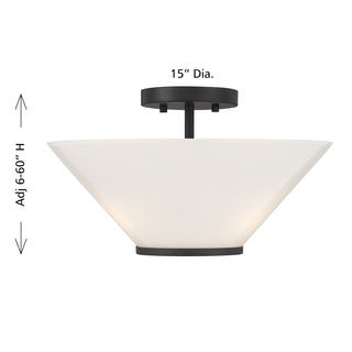 Blair 3-Light Convertible Semi-Flush or Pendant in Matte Black