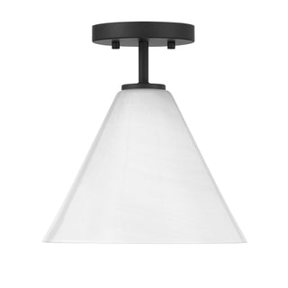 Blair 1-Light Mini-Pendant or Semi-Flush in Matte Black