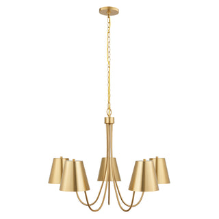 5-Light Chandelier in Natural Brass