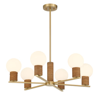 Jarrell 6-Light Chandelier in Warm Brass