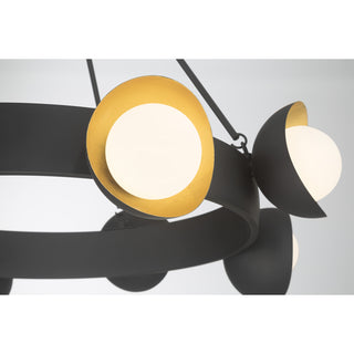 Pierson 8-Light Chandelier in Black Cashmere and True Gold
