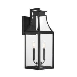Emery 2-Light Outdoor Wall Lantern in Matte Black