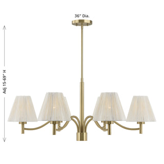 Rosa 6-Light Chandelier in Noble Brass