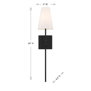 1-Light Wall Sconce in Matte Black