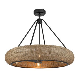 Gaia 6-Light Fan D'Lier in Matte Black by Breegan Jane