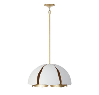 Brewster 5-Light Pendant in Cavalier Gold with Royal White