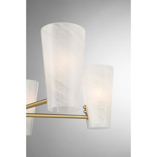 5-Light Chandelier in Natural Brass